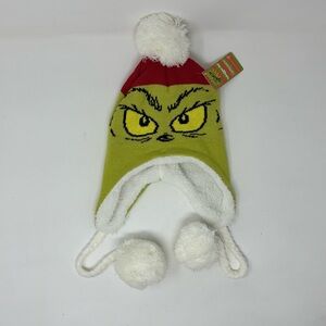Department 56 Dr. Seuss The Grinch Toboggan Hat NWT Christmas holiday